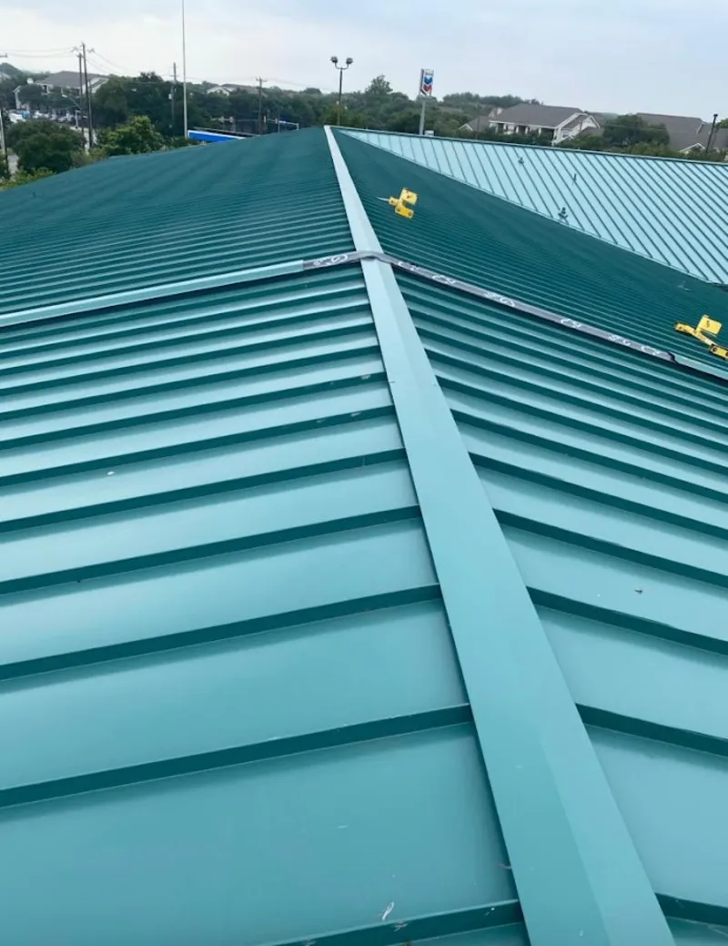 Green commercial metal roof ridge and valley for Metal Roof Repair in Sawmills